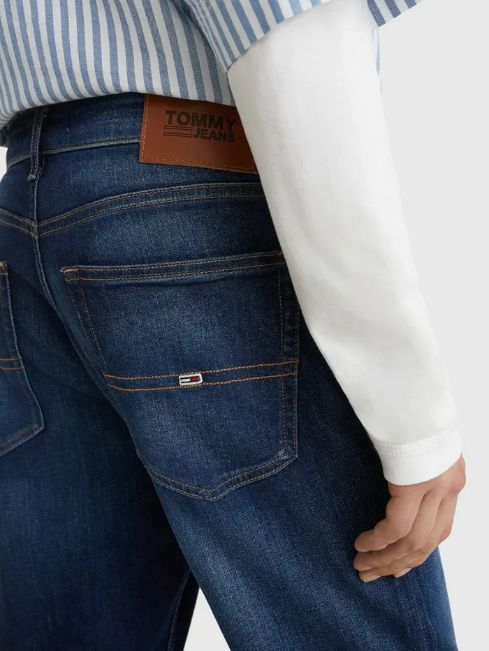 Tommy Hilfiger Scanton Slim Fit Faded Jeans Aspen Dark Blue Stretch Mens Jeans Fashion