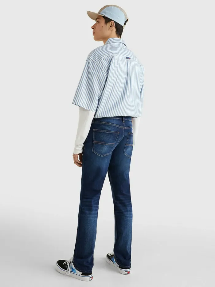 Tommy Hilfiger Scanton Slim Fit Faded Jeans Aspen Dark Blue Stretch Mens Jeans Fashion