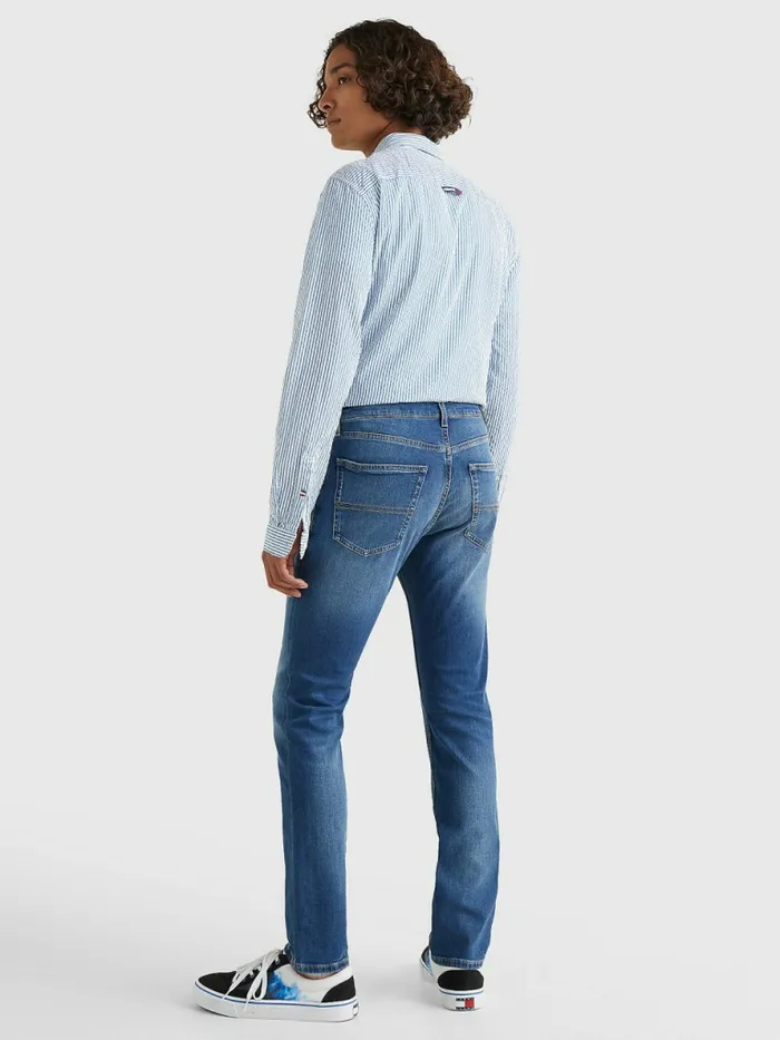 Tommy Hilfiger Scanton Slim Fit Faded Jeans Wilson Mid Blue Stretch Mens Essentials On Sale
