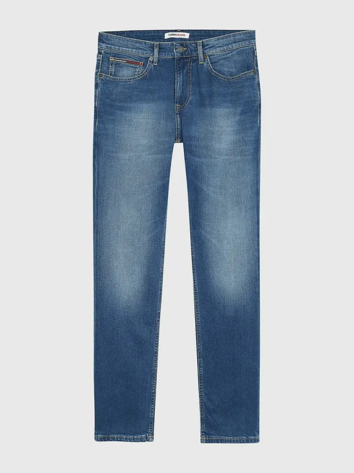 Tommy Hilfiger Scanton Slim Fit Faded Jeans Wilson Mid Blue Stretch Mens Essentials On Sale