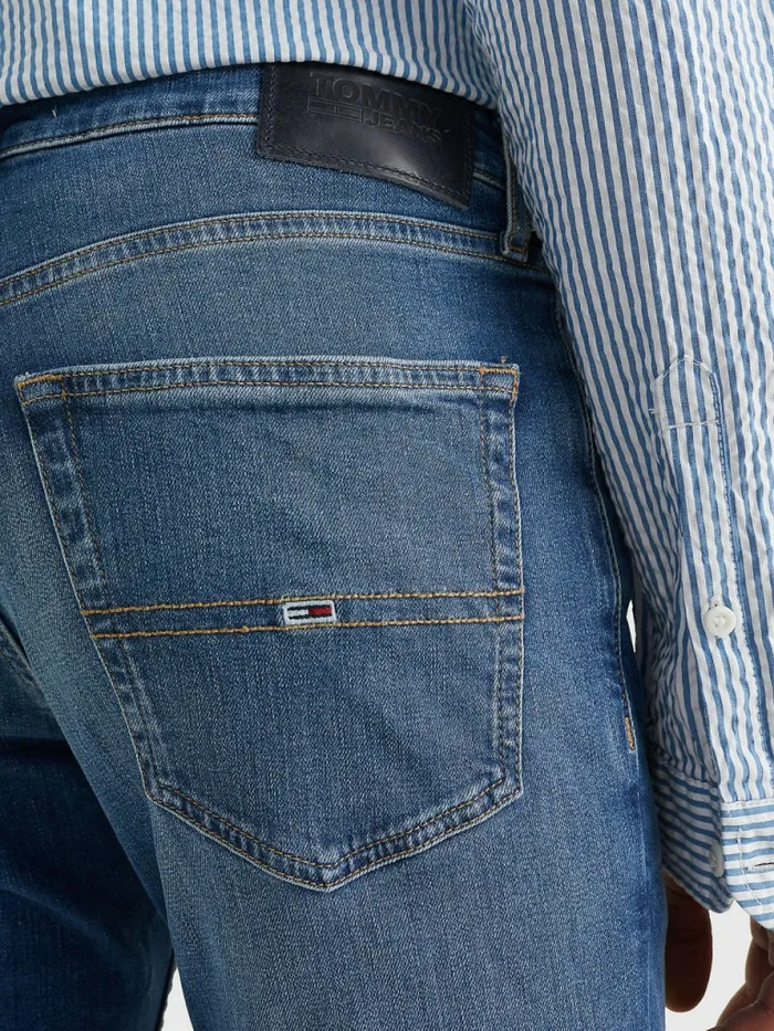 Tommy Hilfiger Scanton Slim Fit Faded Jeans Wilson Mid Blue Stretch Mens Jeans Casaul