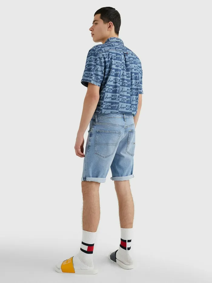 Tommy Hilfiger Scanton Slim Fit Faded Shorts Denim Light Mens Shorts Cheap On Sale