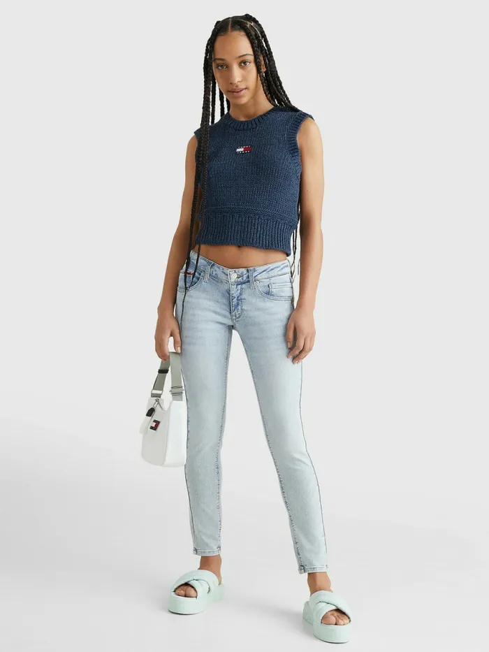 Tommy Hilfiger Scarlett Low Rise Skinny Ankle Jeans Denim Light Womens Jeans Popular