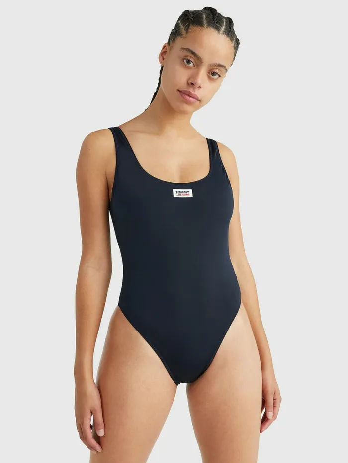 Tommy Hilfiger Scoop Back Cheeky OnePiece Swimsuit Desert Sky Womens Swimwear Popular Tommy Hilfiger Scoop Back Cheeky OnePiece Swimsuit Desert Sky Womens Swimwear Popular