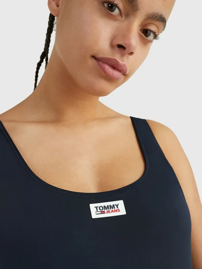 Tommy Hilfiger Scoop Back Cheeky OnePiece Swimsuit Desert Sky Womens Swimwear Popular