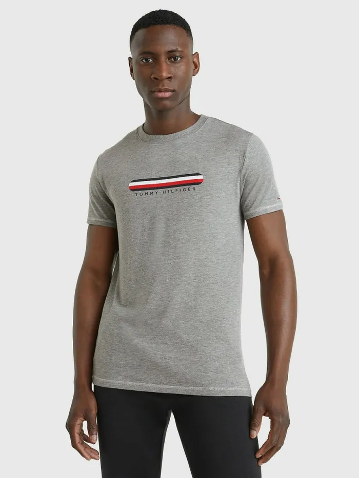 Tommy Hilfiger Seacell Logo Crew Neck TShirt Medium Grey Heather Mens TShirts Fashion Tommy Hilfiger Seacell Logo Crew Neck TShirt Medium Grey Heather Mens TShirts Fashion