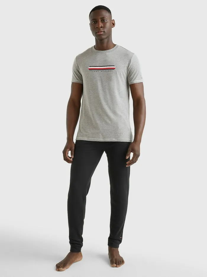 Tommy Hilfiger Seacell Logo Crew Neck TShirt Medium Grey Heather Mens TShirts Fashion