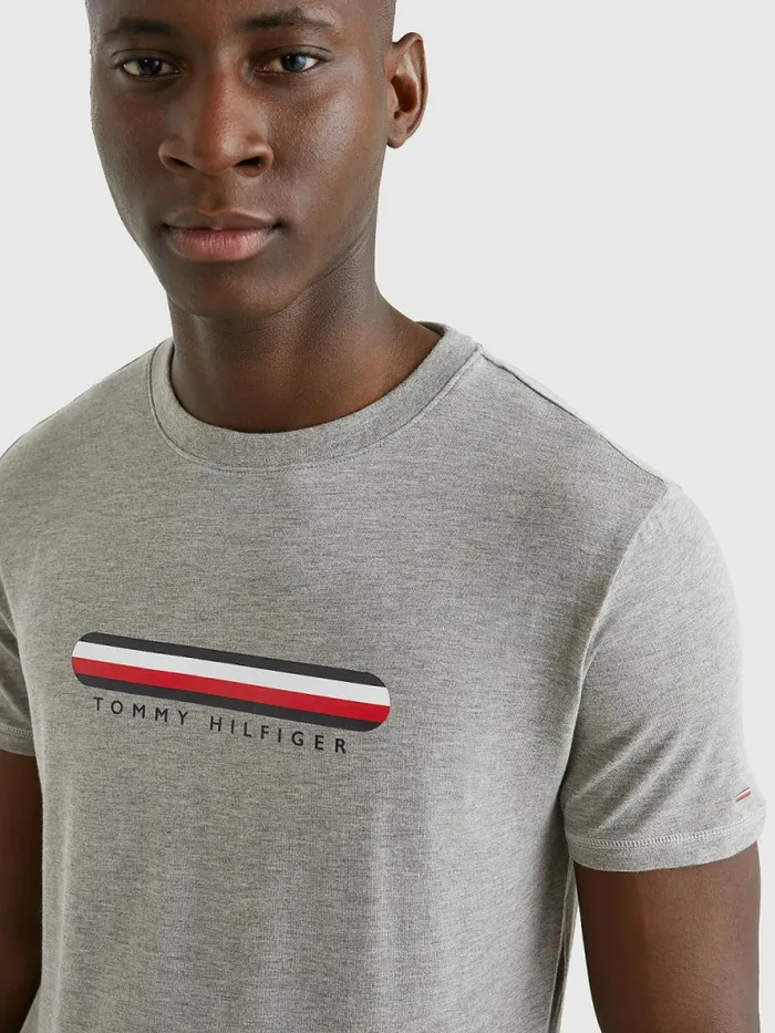 Tommy Hilfiger Seacell Logo Crew Neck TShirt Medium Grey Heather Mens TShirts Fashion