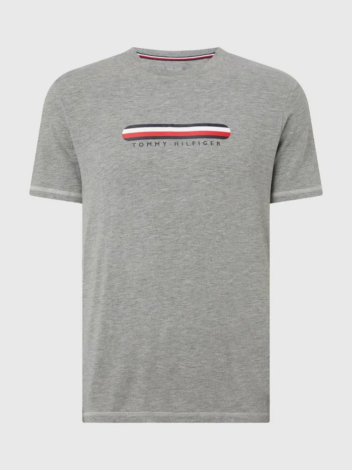 Tommy Hilfiger Seacell Logo Crew Neck TShirt Medium Grey Heather Mens TShirts Fashion