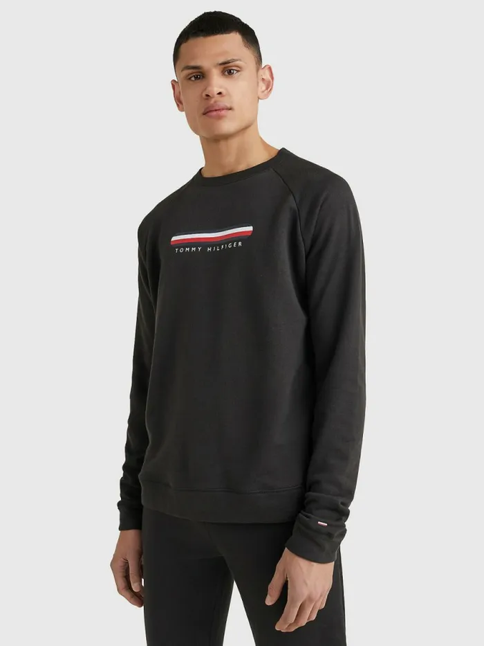 Tommy Hilfiger Seacell Logo Track Sweatshirt Black Mens Sweatshirts and Hoodies Gift for Friend Tommy Hilfiger Seacell Logo Track Sweatshirt Black Mens Sweatshirts and Hoodies Gift for Friend