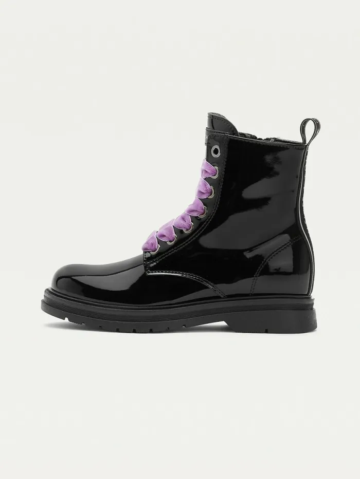 Tommy Hilfiger Shiny Cleat LaceUp Boots Purple Girls Shoes and Accessories Near Me