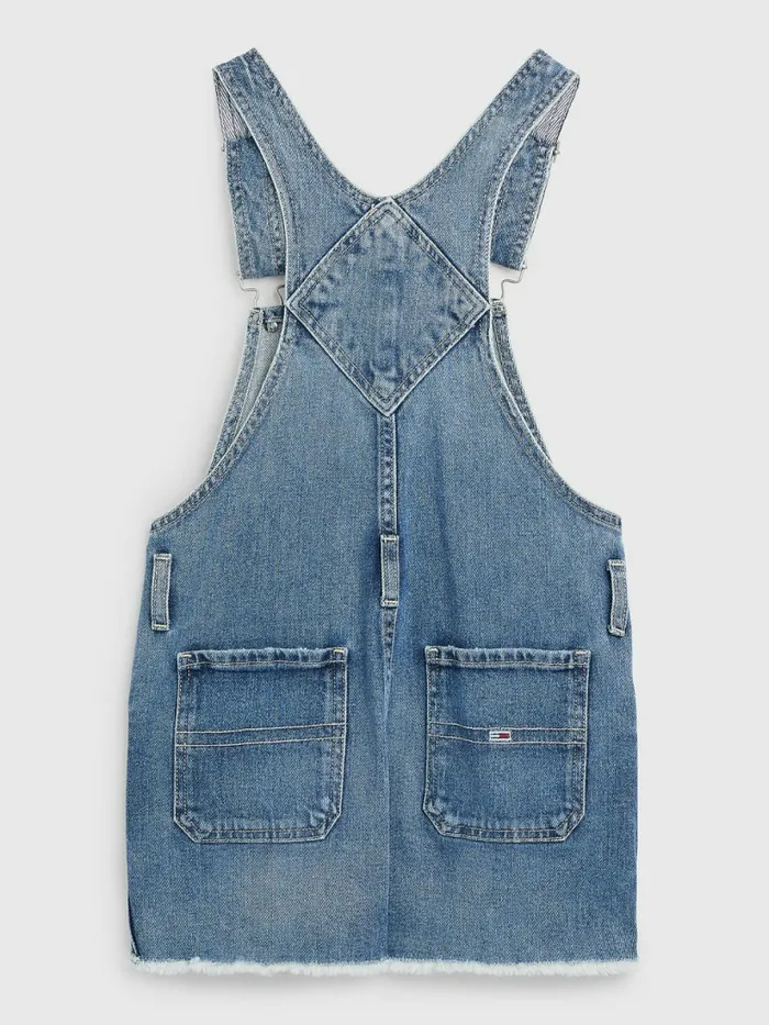 Tommy Hilfiger Short Faded Dungarees Slouchystretch Girls Dresses Fashion