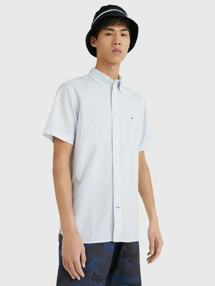 Tommy Hilfiger Short Sleeve Regular Fit Poplin Shirt Breezy Blue Mens Shirts Near Me Tommy Hilfiger Short Sleeve Regular Fit Poplin Shirt Breezy Blue Mens Shirts Near Me