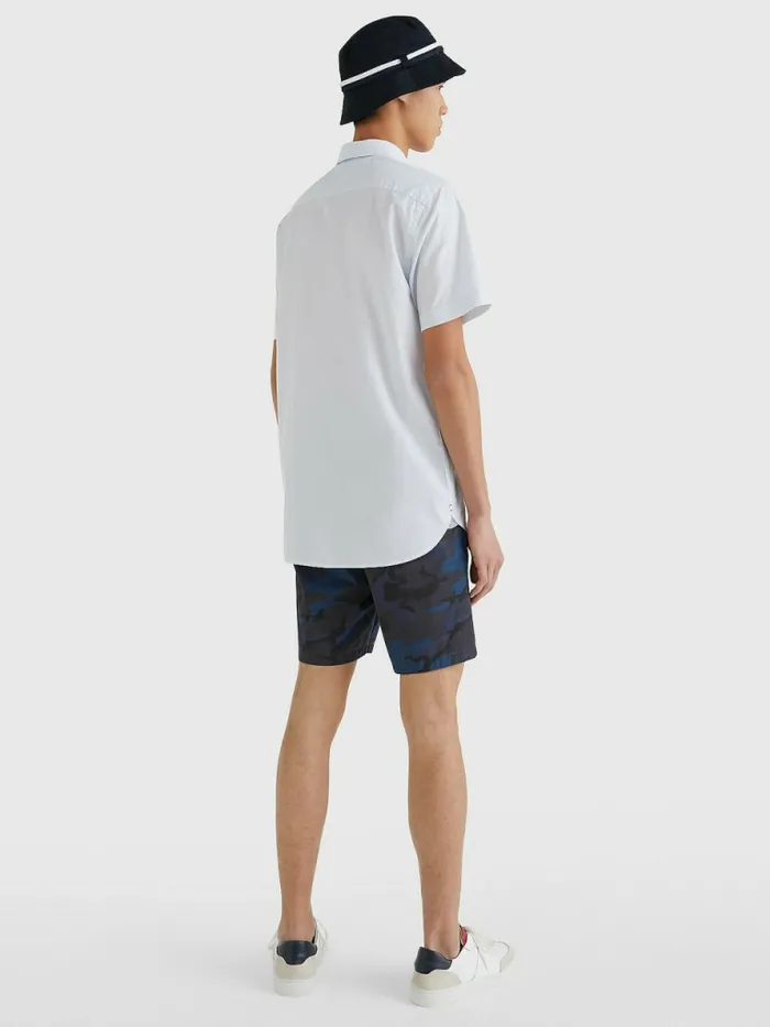 Tommy Hilfiger Short Sleeve Regular Fit Poplin Shirt Breezy Blue Mens Shirts Near Me