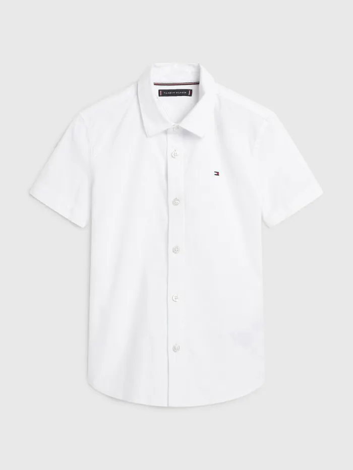 Tommy Hilfiger Short Sleeve Stretch Oxford Shirt White Boys Shirts Gift Ideas Tommy Hilfiger Short Sleeve Stretch Oxford Shirt White Boys Shirts Gift Ideas