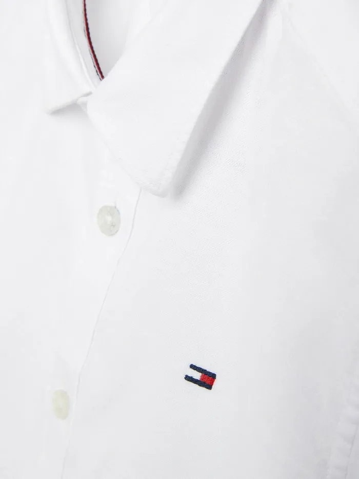 Tommy Hilfiger Short Sleeve Stretch Oxford Shirt White Boys Shirts Gift Ideas