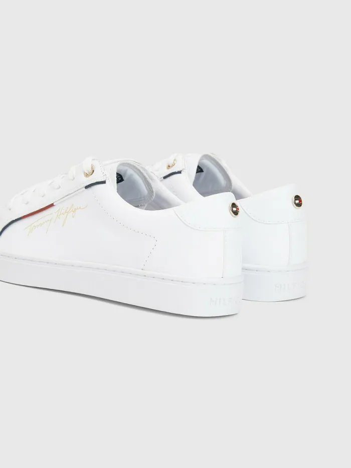 Tommy Hilfiger Signature Cupsole Trainers White Womens Trainers Sale