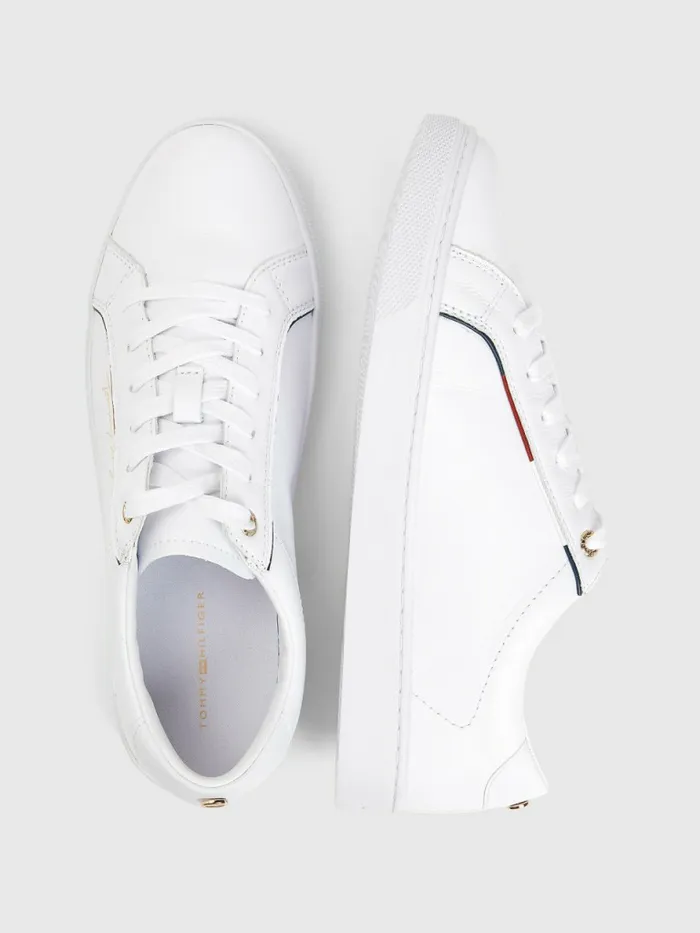 Tommy Hilfiger Signature Cupsole Trainers White Womens Trainers Sale