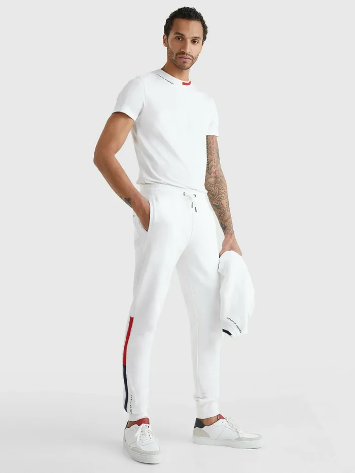 Tommy Hilfiger Signature Detail Joggers White Mens Trousers