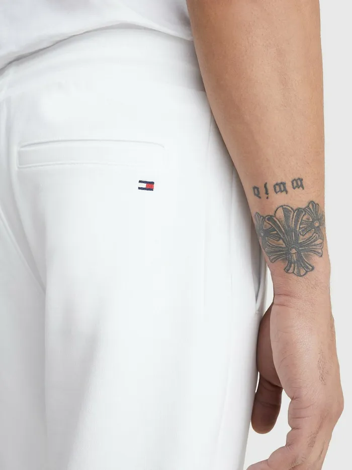 Tommy Hilfiger Signature Detail Joggers White Mens Trousers