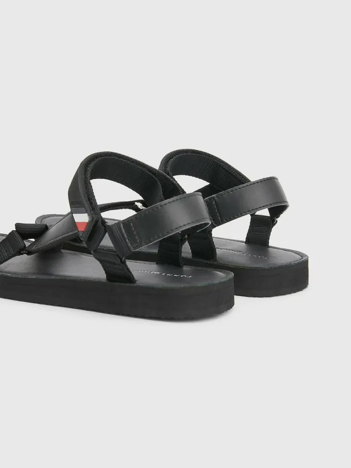 Tommy Hilfiger Signature Detail Webbing Sandals Black Mens Formal Shoes and Brogues Casaul
