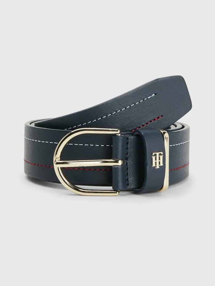 Tommy Hilfiger Signature Detailing Leather Belt Corporate Womens Belts Online
