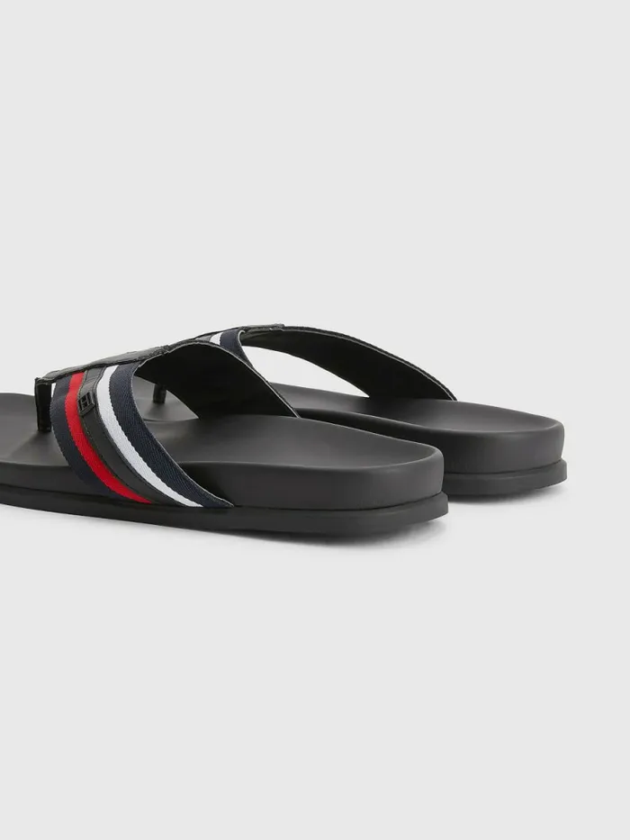 Tommy Hilfiger Signature Detailing Webbing Strap FlipFlops Rwb Mens Trainers Fashion