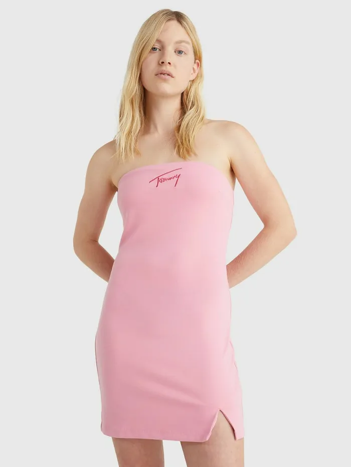 Tommy Hilfiger Signature Embroidery Bodycon Dress Fresh Pink Womens Dresses and Jumpsuits Popular Tommy Hilfiger Signature Embroidery Bodycon Dress Fresh Pink Womens Dresses and Jumpsuits Popular