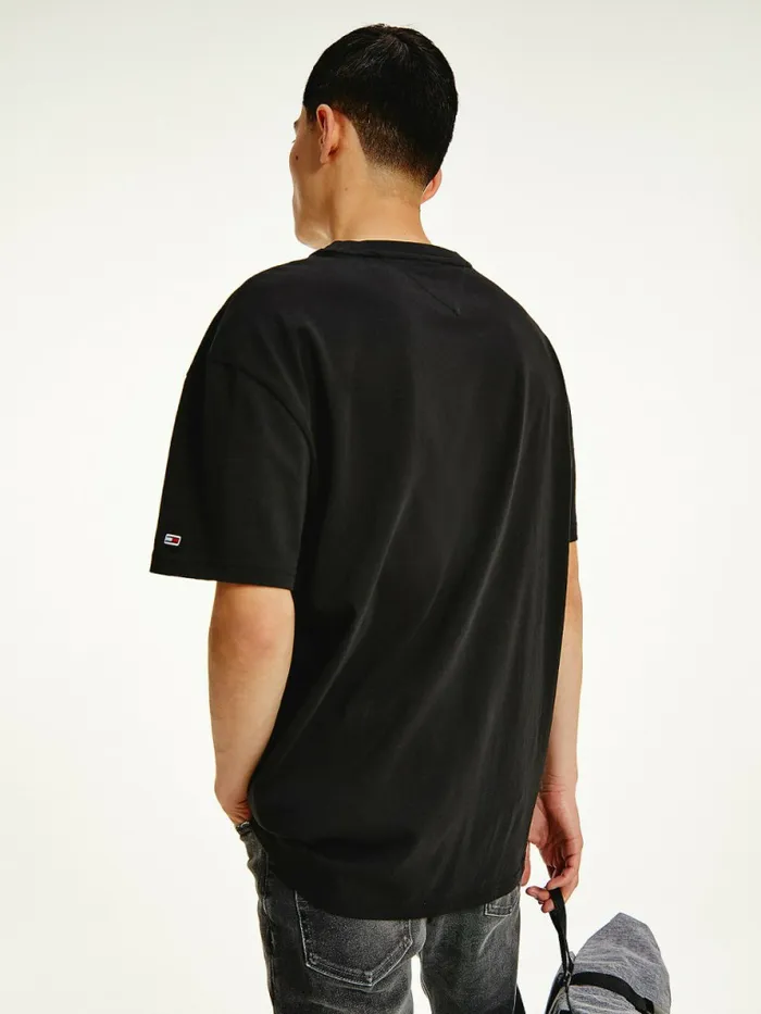 Tommy Hilfiger Signature Embroidery TShirt Black Mens TShirts Cheap On Sale