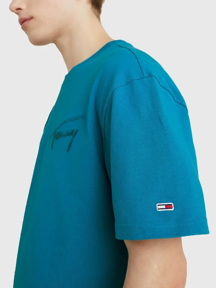 Tommy Hilfiger Signature Embroidery TShirt Regatta Blue Mens TShirts For Sale
