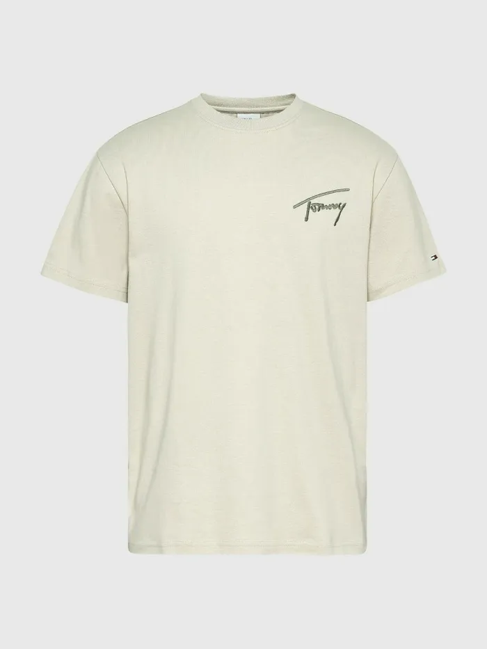 Tommy Hilfiger Signature Embroidery TShirt Savannah Sand Mens TShirts For Sale