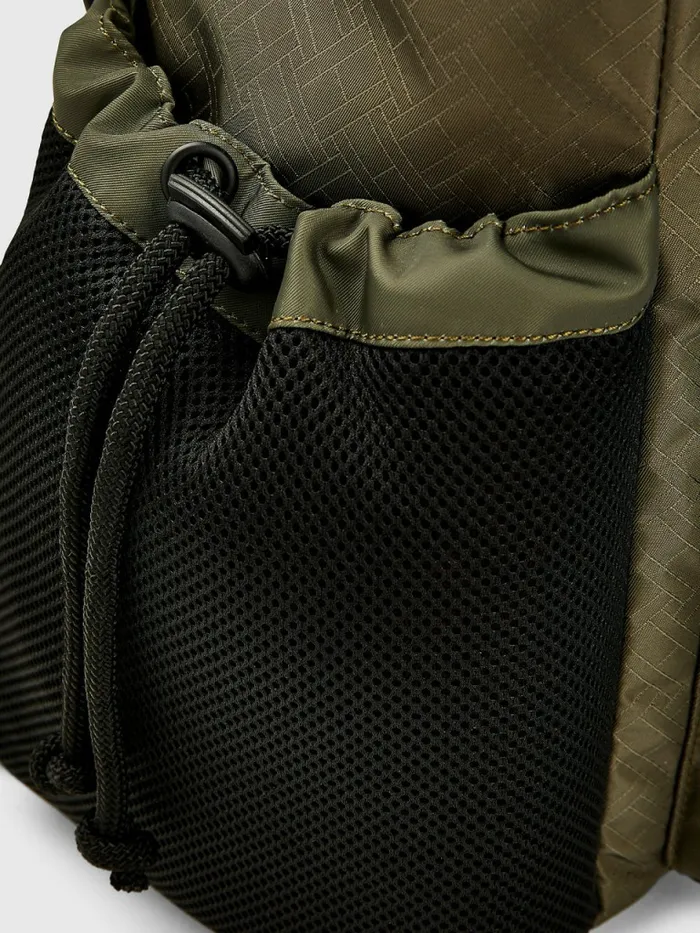 Tommy Hilfiger Signature Flap Backpack Army Green Flag Monogram Mens Bags On Sale
