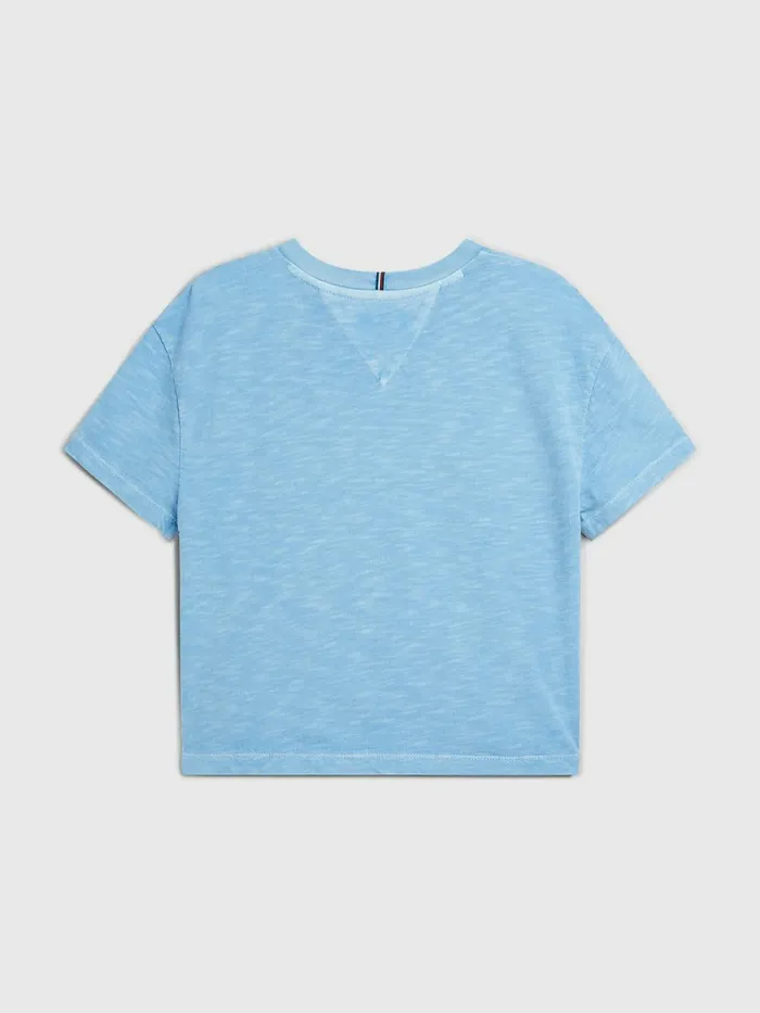Tommy Hilfiger Signature Logo Pocket TShirt Blue Crush Girls Tops and TShirts On Sale