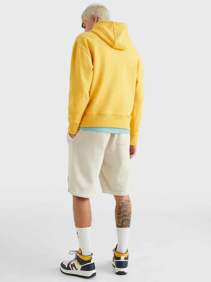 Tommy Hilfiger Signature Logo Relaxed Fit Hoody Prairie Yellow Mens Sweatshirts and Hoodies On Sale