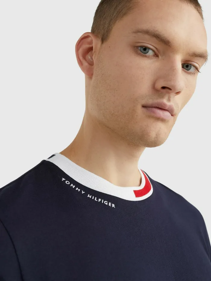 Tommy Hilfiger Signature Neckline TShirt Desert Sky Mens TShirts Sale