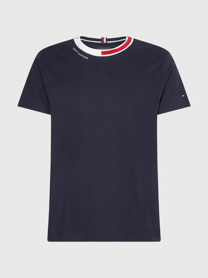 Tommy Hilfiger Signature Neckline TShirt Desert Sky Mens TShirts Sale