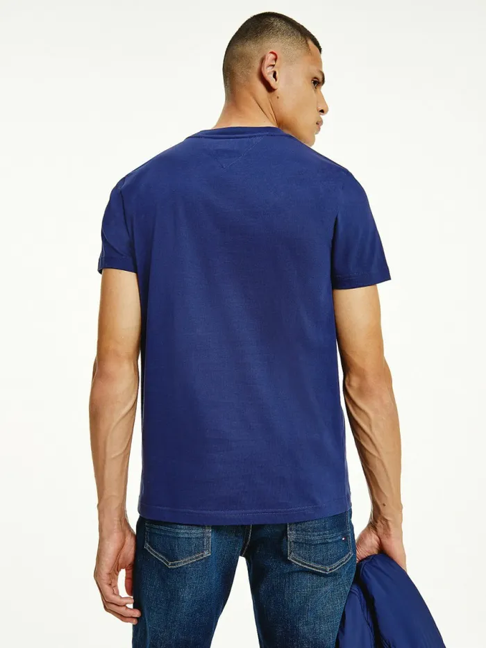Tommy Hilfiger Signature Organic Cotton Graphic Logo TShirt Yale Navy Mens TShirts Popular