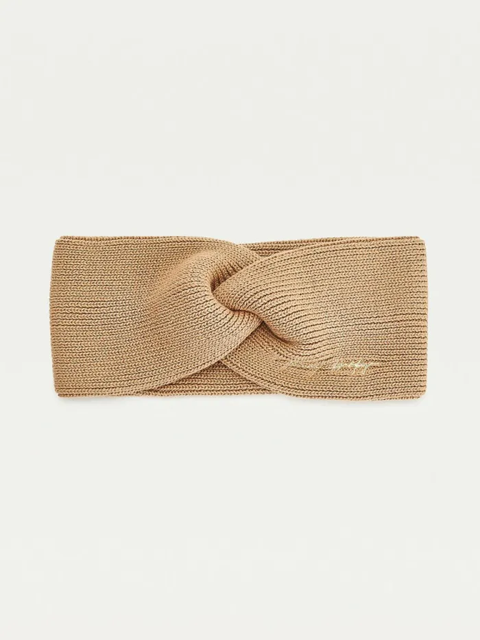 Tommy Hilfiger Signature Rib Knit Twist Headband Camel Womens Hats and Scarves Popular Tommy Hilfiger Signature Rib Knit Twist Headband Camel Womens Hats and Scarves Popular