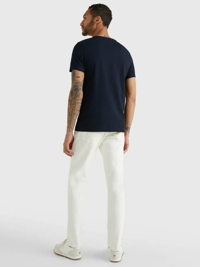 Tommy Hilfiger Signature Split Logo TShirt Desert Sky Mens TShirts Sale