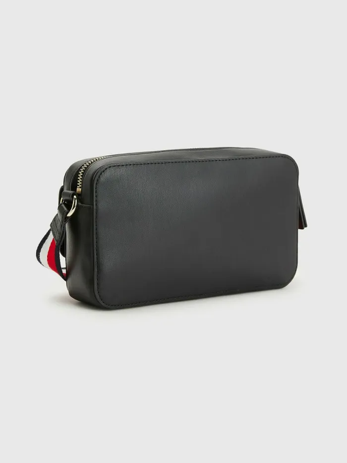 Tommy Hilfiger Signature Strap Crossover Bag Black Womens Bags On Sale