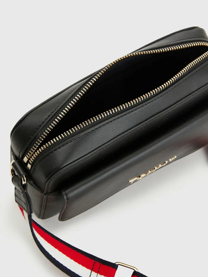 Tommy Hilfiger Signature Strap Crossover Bag Black Womens Bags On Sale