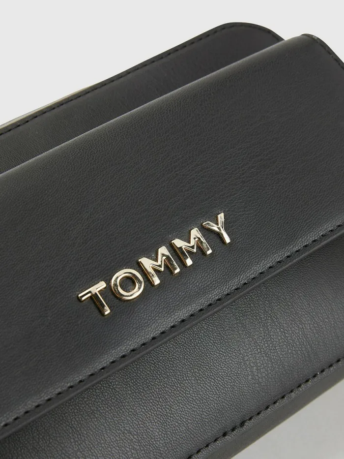 Tommy Hilfiger Signature Strap Crossover Bag Black Womens Bags On Sale