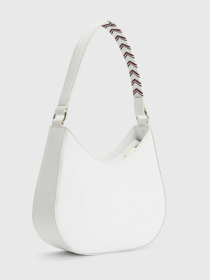Tommy Hilfiger Signature Tape Chain Shoulder Bag White Corporate Womens Bags Casaul