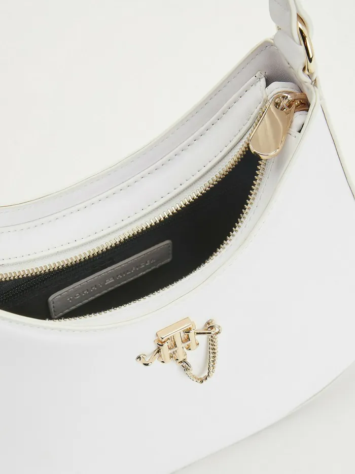 Tommy Hilfiger Signature Tape Chain Shoulder Bag White Corporate Womens Bags Casaul