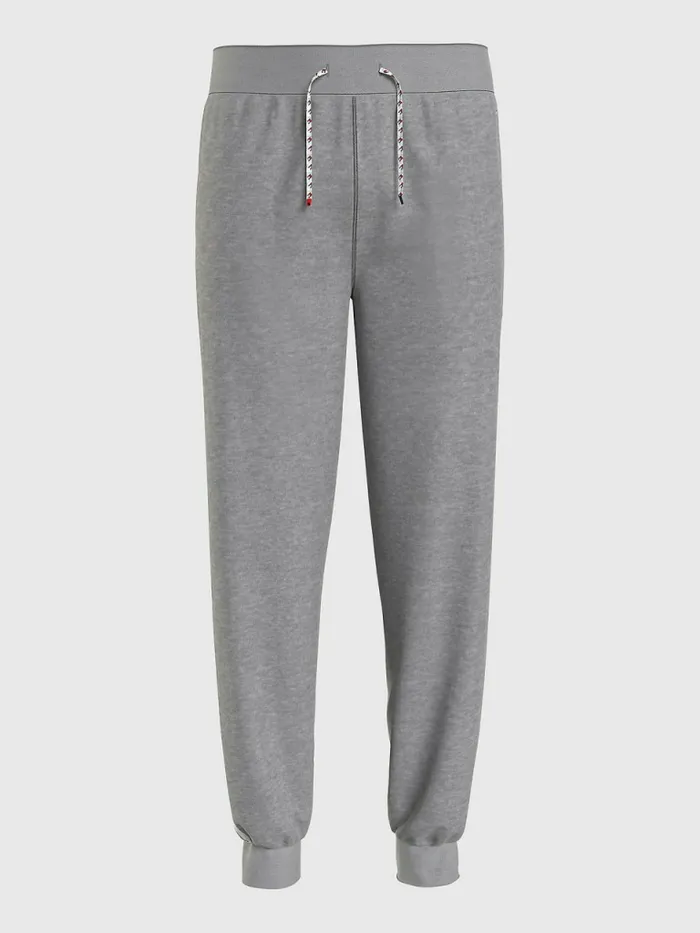 Tommy Hilfiger Signature Tape Joggers Light Grey Heather Mens Loungewear and Nightwear Tommy Hilfiger Signature Tape Joggers Light Grey Heather Mens Loungewear and Nightwear