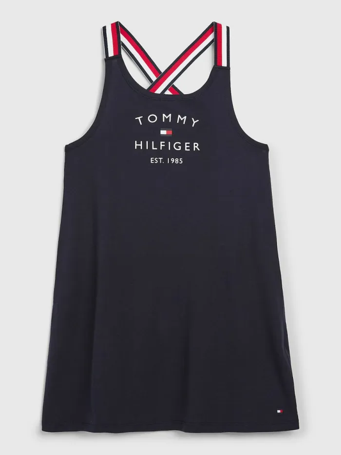 Tommy Hilfiger Signature Tape Sleeveless Dress Desert Sky Girls Swimwear Gift for Friend Tommy Hilfiger Signature Tape Sleeveless Dress Desert Sky Girls Swimwear Gift for Friend