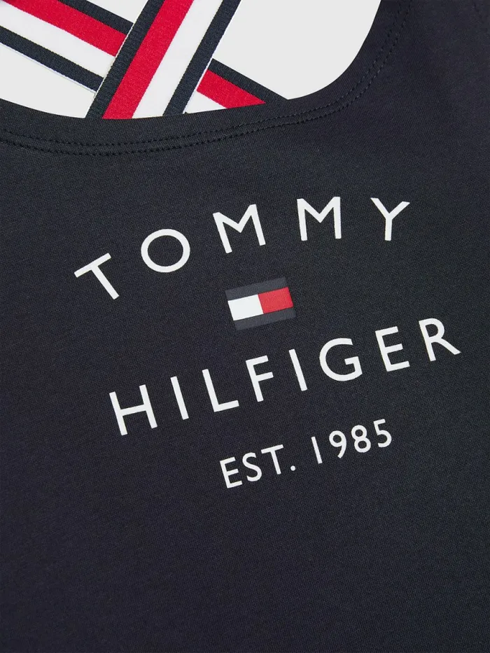 Tommy Hilfiger Signature Tape Sleeveless Dress Desert Sky Girls Swimwear Gift for Friend