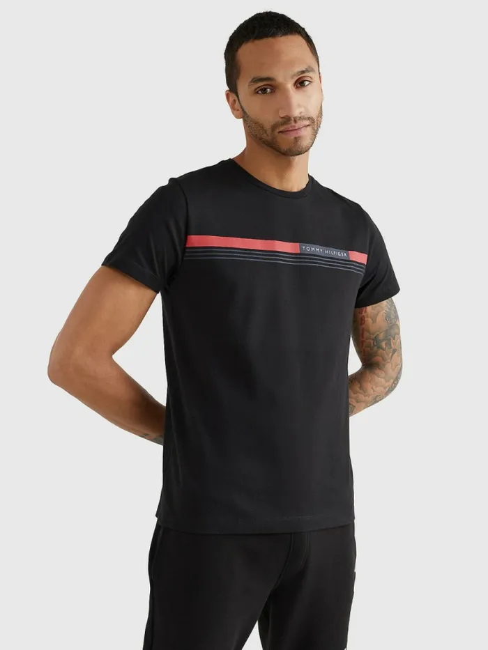 Tommy Hilfiger Signature Tape TShirt Black Mens TShirts Gift 4 You