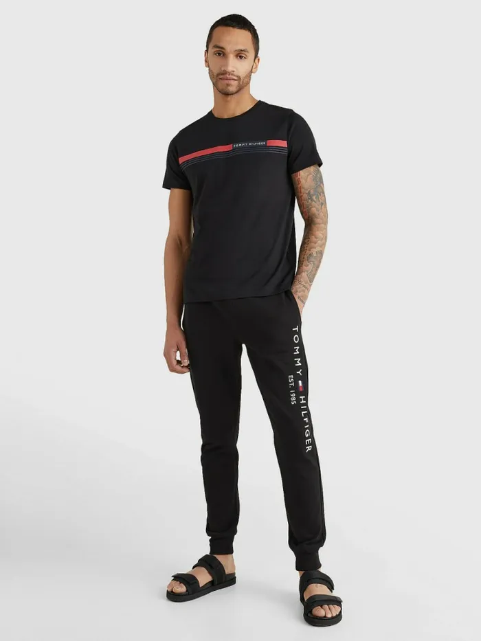 Tommy Hilfiger Signature Tape TShirt Black Mens TShirts Gift 4 You