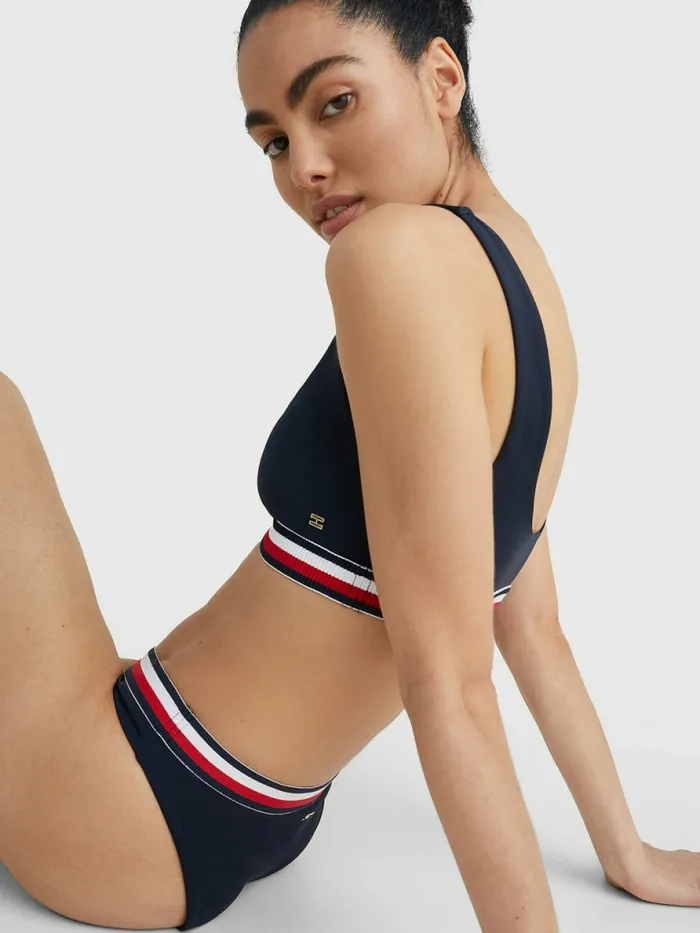 Tommy Hilfiger Signature Tape Underband VCut Bikini Bralette Desert Sky Womens Swimwear On Sale